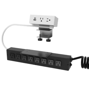 Dean Hydra, 2 Power + 1 USB A+C & 8 Power, White, 15.5"-29" Curly Cord