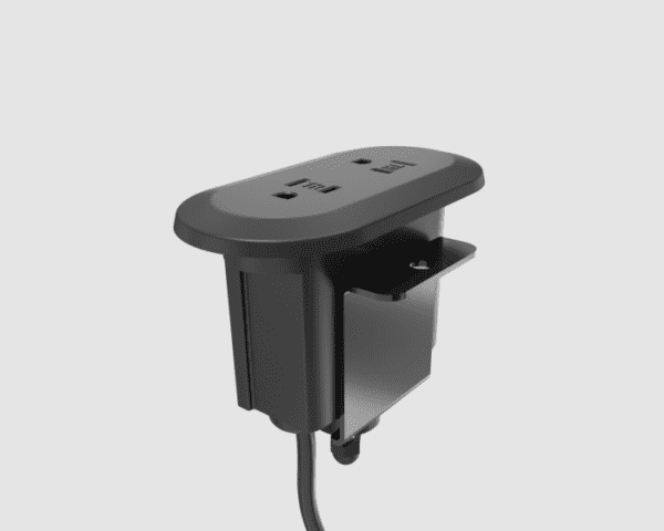 Kia, 2 Power, Black (Surface thickness .5"-1.124") Without Convenience Power Outlet