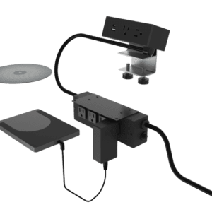 Dean Hydra, 2 Power + 1 USB A+C, 1 Through Surface Qi & 4 Power, Black, 108" Standard Cord