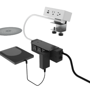 Dean Hydra, 2 Power + 1 USB A+C, 1 Through Surface Qi & 4 Power, White, 108" Standard Cord