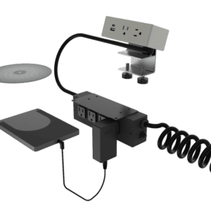 Dean Hydra, 2 Power + 1 USB A+C, 1 Through Surface Qi & 4 Power, Storm, 15.5"-29" Curly Cord