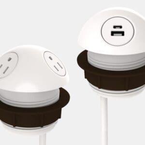 Hemisphere, 120-in, White, 2 Power + 1 USB-A+C