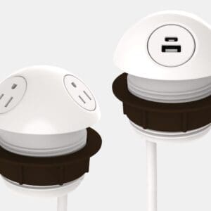 Hemisphere, 72-in, White, 2 Power + 1 USB-A+C