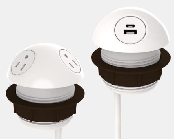 Hemisphere, 72-in, White, 2 Power + 1 USB-A+C