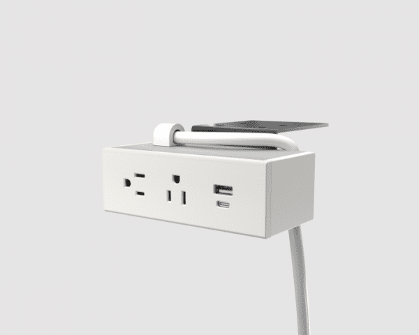 Dean Under Mount , 6ft, White, 2 Power + 1 USB A+C