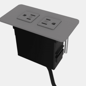 Plastic Surface Mount Mini-Tap, 120-in, Storm, 2 Power, with Tamper Resistant Outlets