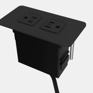 Plastic Surface Mount Mini-Tap, 120-in, Black, 2 Power, with Tamper Resistant Outlets