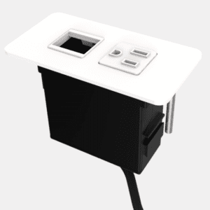 Plastic Surface Mount Mini-Tap, 120-in, White, 1 Power + 1 Open