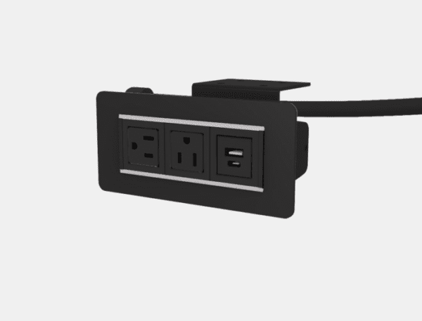 Axil Under Mount, 6ft, Black, 2 Power + 1 USB C+A