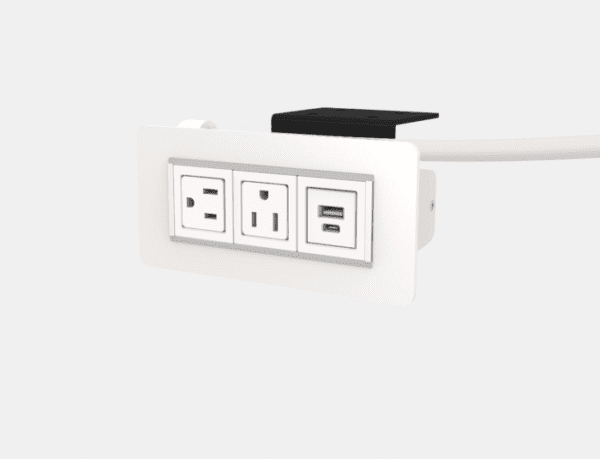 Axil Under Mount, 10ft, White, 2 Power + 1 USB C+A