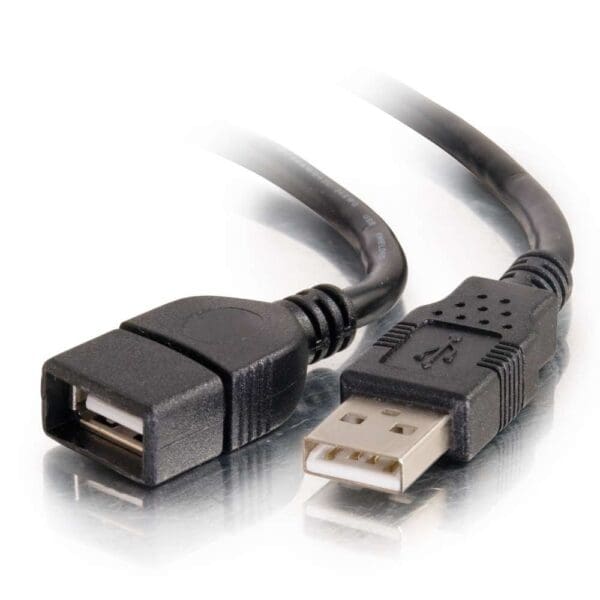 1m USB 2.0 A Male to A Female Extension Cable - Black (3.3ft)