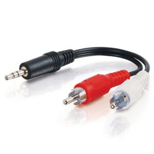3.5mm to RCA stereo audio cable.