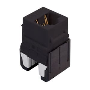 Cat6a Quick Connect RJ45 Keystone Insert in Black