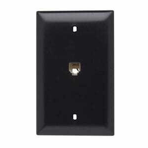 1-Gang Pre-configured Wall Plate with One RJ11 Telephone Jack in Black