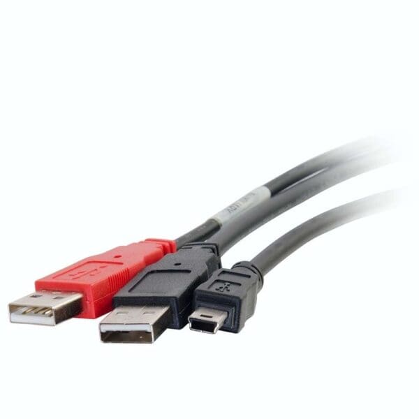 6 ft USB 2.0 Two A Male to One Mini-B Male Y-Cable