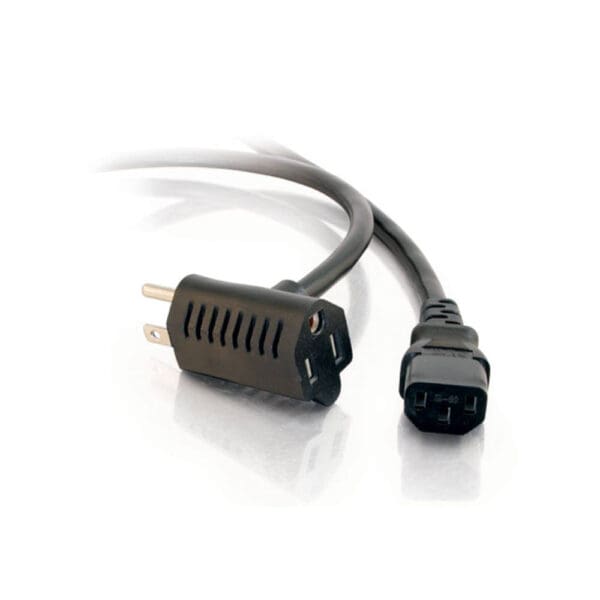 3ft 16 AWG Universal Power Cord With Extra Outlet - LIMITED AVAILABILITY