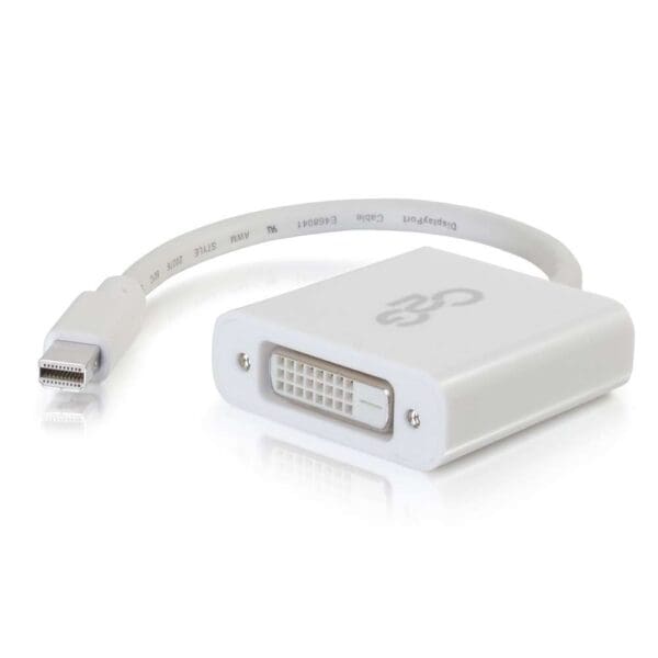 White Thunderbolt to DisplayPort adapter.