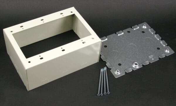 V5744-3 Three Gang Extra Deep Switch and Receptacle Box Fitting in Ivory