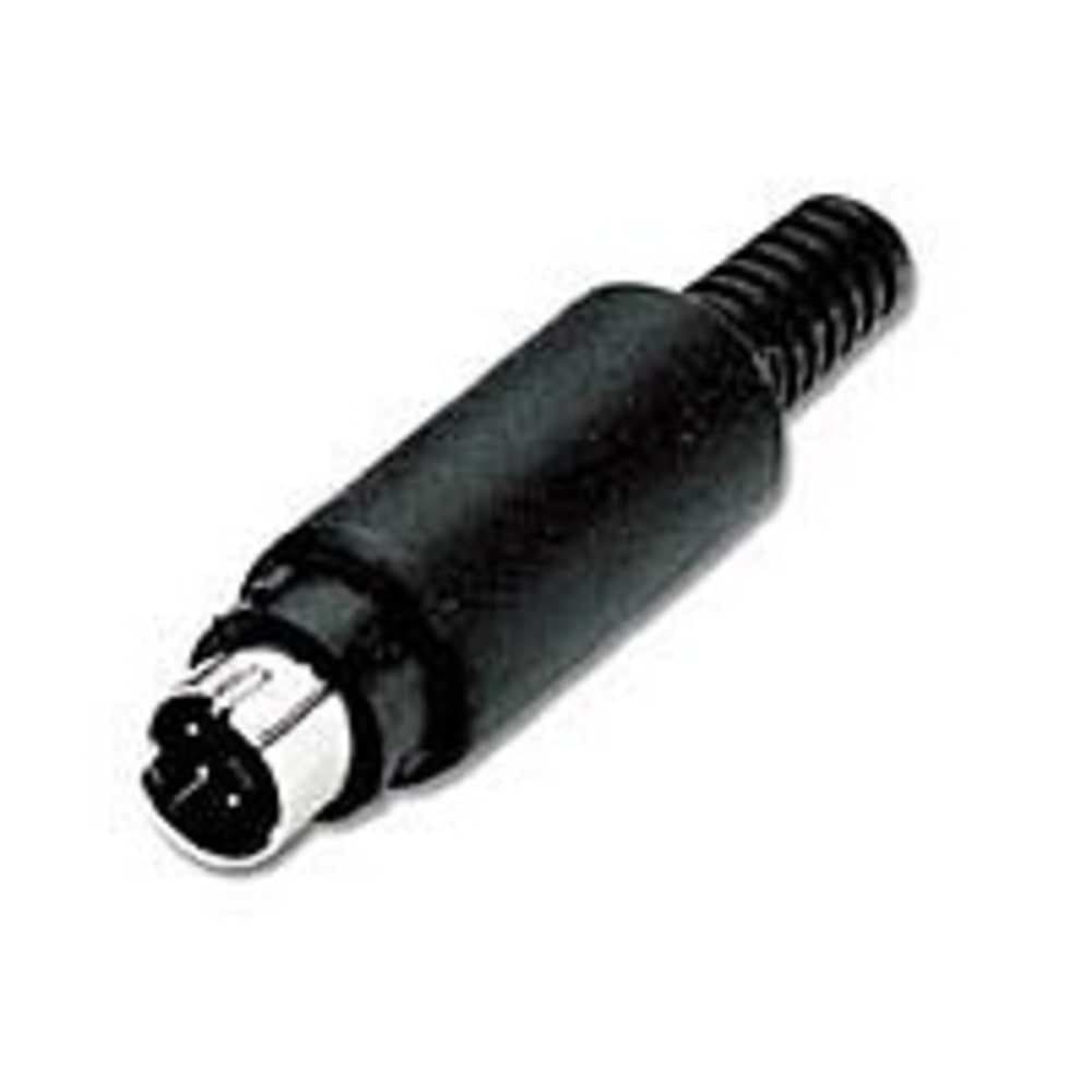 Black three-pin DIN connector plug.