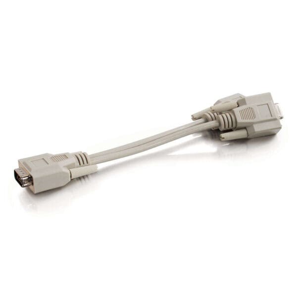 Beige double DB9 serial cable.