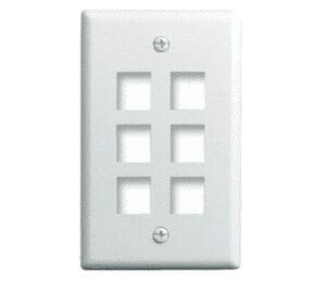 1-Gang 6-Port Wall Plate in White