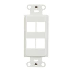 4-Port Decorator Outlet Strap in White