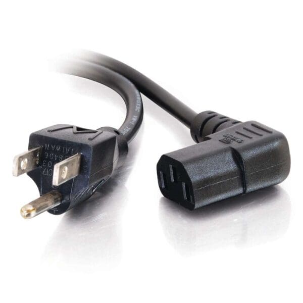 14 ft 18 AWG Universal Right Angle Power Cord (NEMA 5-15P to IEC320C13R)