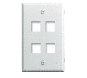 1-Gang 4-Port Wall Plate in White