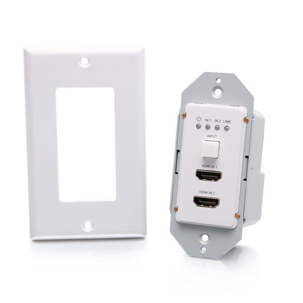 Dual HDMI HDBaseT + RS232 over Cat Extender Single Gang Wall Plate Transmitter - 4K 60Hz
