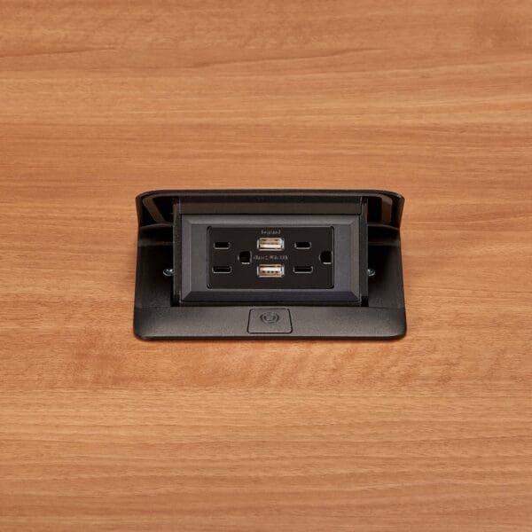 DQFP15UBK Cord Ended deQuorum™ Single Flip Up Unit with USB in Black