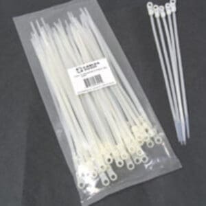 White cable ties in plastic bag.