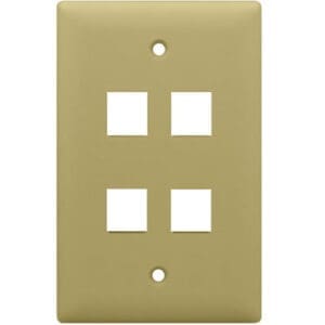 1-Gang 4-Port Wall Plate in Ivory