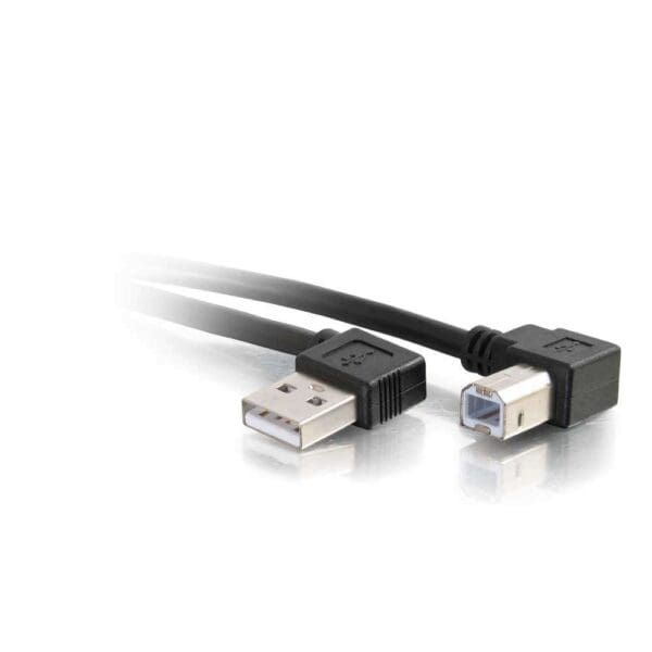 2m USB 2.0 Right Angle A/B Cable - Black (6.6 ft)