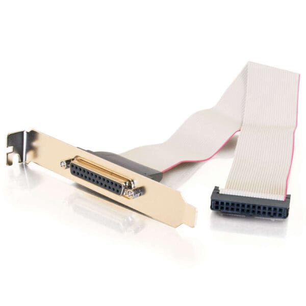 11 Inch DB25 Female Parallel Add-A-Port Adapter Cable with Bracket