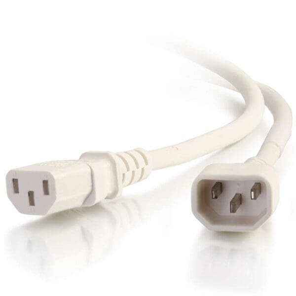 3 ft 18AWG Power Cord (IEC320C14 to IEC320C13) - White