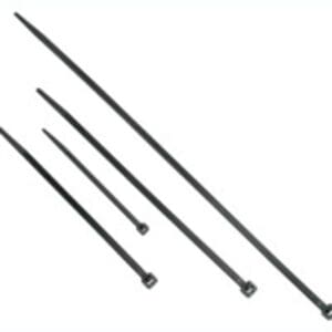 Black cable ties, various sizes.