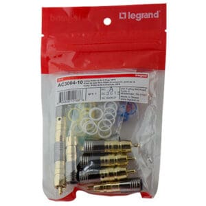 Compression RG6U/Quad Shield RCA Plug - 10 Pack