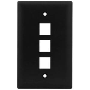 1-Gang 3-Port Keystone Wall Plate in White - 10 Pack