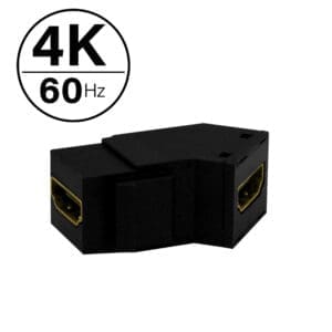 4K HDMI Coupler Keystone Insert in Black