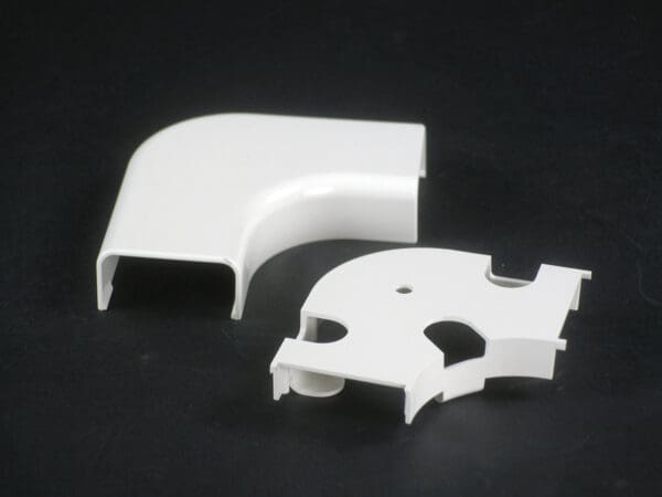 2911FO-FW Uniduct® Radiused Flat Elbow Fitting in Fog White