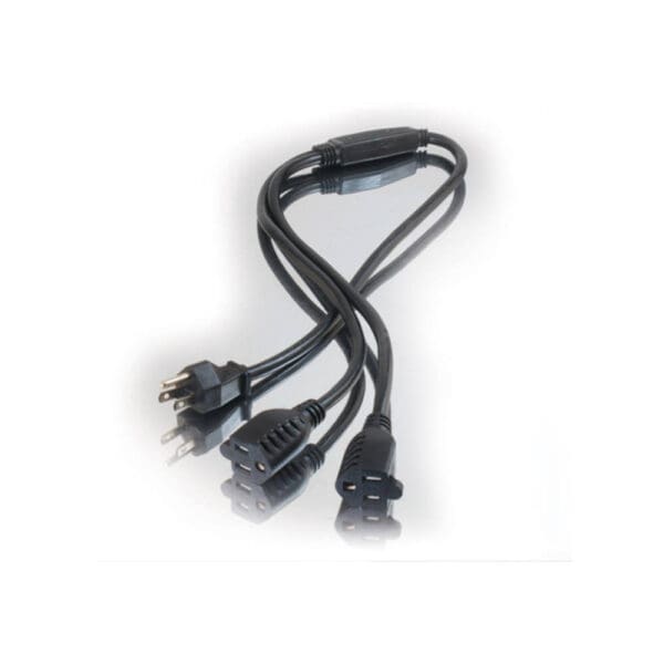 3ft 16 AWG 1-to-2 Power Cord Splitter (1 NEMA 5-15P to 2 NEMA 5-15R)