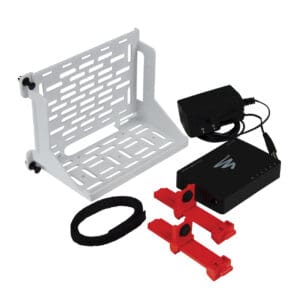 Shelf Mounting Bracket with Luxul Five Port Switch