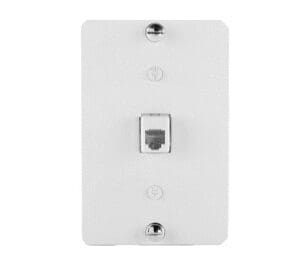1-Gang 6P6C RJ25 Terminating Wall Phone Plate in White