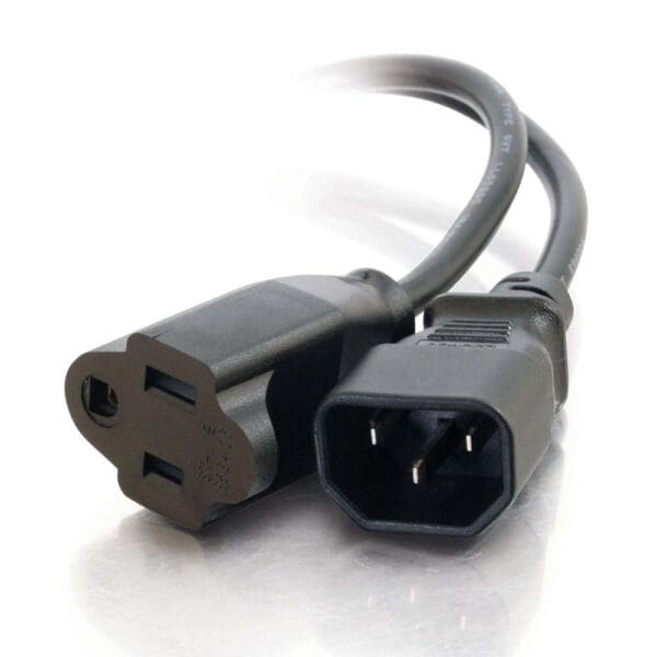 3ft 18 AWG Monitor Power Adapter Cord (IEC320C14 to NEMA 5-15R)