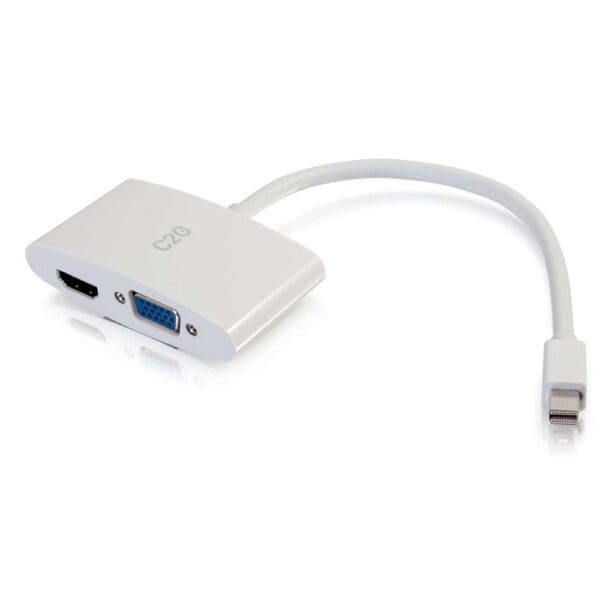 White USB-C to HDMI & VGA adapter.