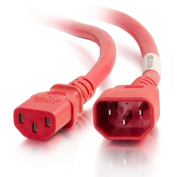 6 ft 14AWG Power Cord (IEC320C14 to IEC320C13) - Red