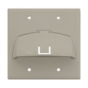 Double Gang Hinged Bullnose Wall Plate in White