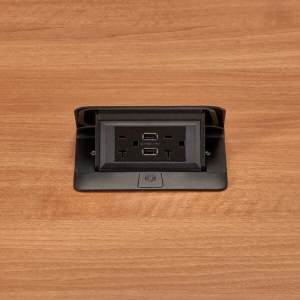 DQFP20UBK Cord Ended deQuorum™ Single Flip Up Unit with USB in Black