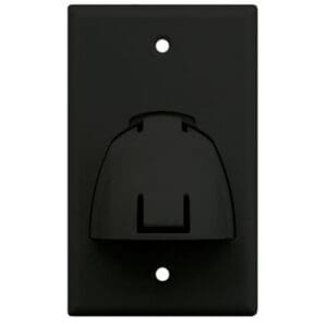 Single Gang Hinged Bullnose Wall Plate in Black