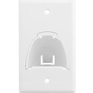 Single Gang Hinged Bullnose Wall Plate in White
